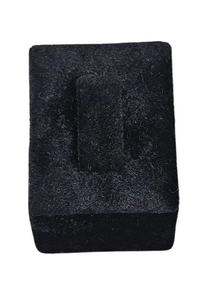 Yüzük Standı Tekli Süet (Tırnaklı) 3x3,5 cm Siyah