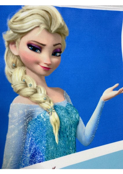 Frozen Elsa Desenli Dijital Baskılı Dekoratif Kırlent Kılıfı ve Yastık