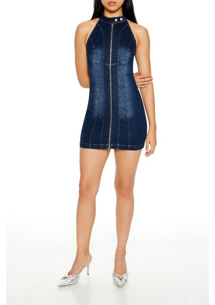 F21 Denim Mini Elbise