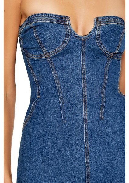 F21 Denim Mini Elbise