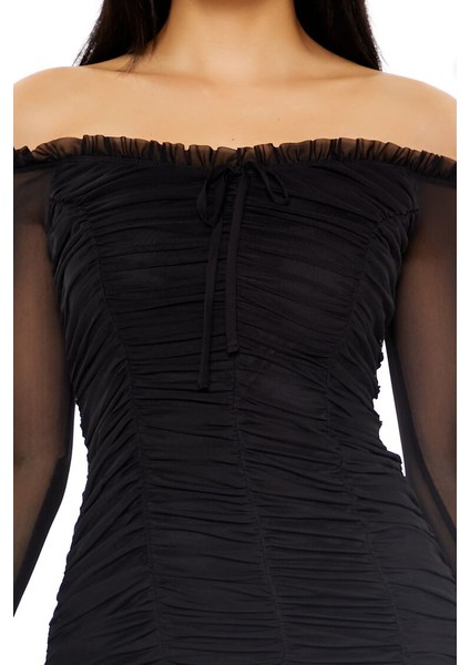 F21 Straplez Yaka Mini Elbise