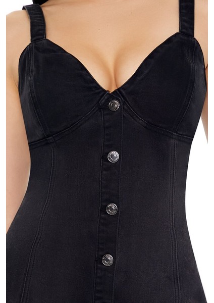 F21 Denim Mini Elbise