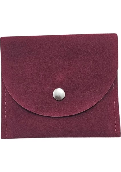 Kadife (Süet) Zarf Kese Bordo 50 Adet 8X10 Boy Takı, Altın Kesesi (Çıtçıtlı)