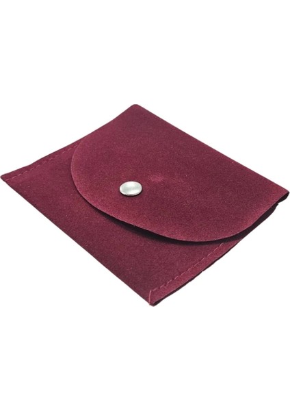 Kadife (Süet) Zarf Kese Bordo 50 Adet 8X10 Boy Takı, Altın Kesesi (Çıtçıtlı)