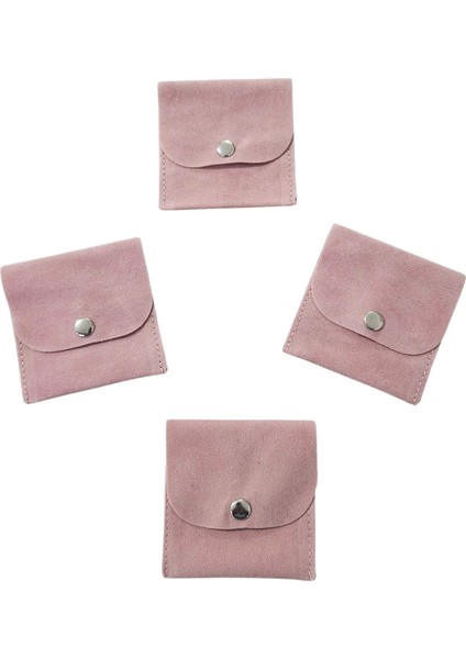 Kadife (Süet) Zarf Kese Pudra 25 Adet 7x7 cm Boy Takı, Altın Kesesi (Çıtçıtlı)