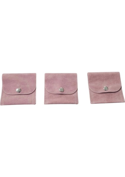 Kadife (Süet) Zarf Kese Pudra 25 Adet 7x7 cm Boy Takı, Altın Kesesi (Çıtçıtlı)