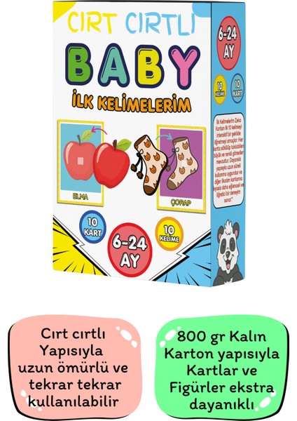 6-24 Ay Cırt Cırtlı Baby Ilk Kelimelerim Zeka Kartları fırsatları