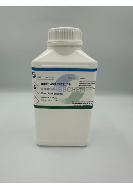 Borik Asit Çözeltisi %3 1 Litre