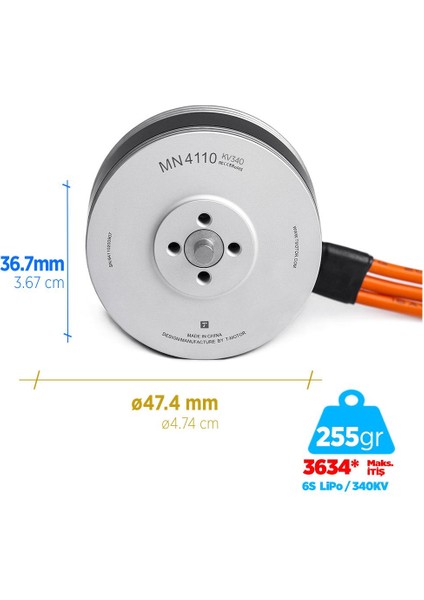 MN4110 340KV Brushless Fırçasız Uav Motor Multikopter Multi-Rotor Quadcopter Hexacopter Drone Motoru