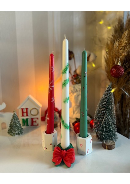 Chirstmas Şamdan Mum Seti