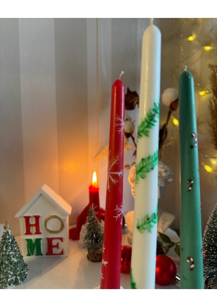 Chirstmas Şamdan Mum Seti