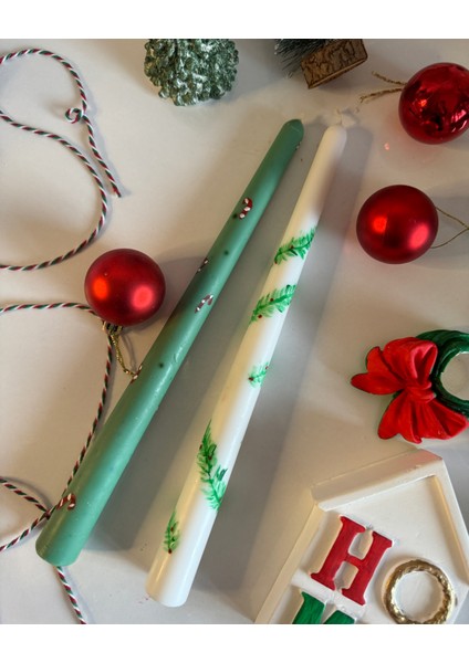 2li Set Christmas ve Şekerleme Şamdan Mum