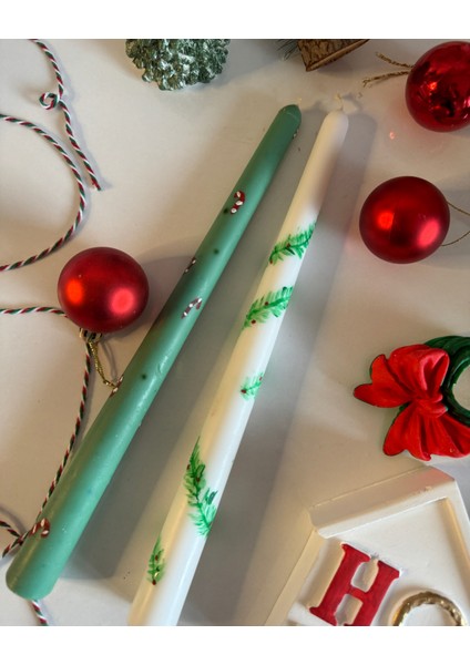 2li Set Christmas ve Şekerleme Şamdan Mum