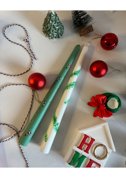 2li Set Christmas ve Şekerleme Şamdan Mum