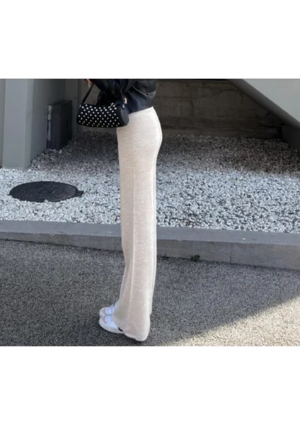 Yüksek Bel Bol Paça Triko Pantolon fırsatları