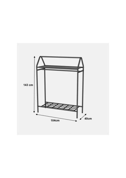 Metallica Concept Home Hanger Siyah Elbise Askılığı Raflı New Design Konfeksiyon Askısı