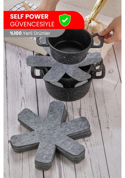 Kalın Tencere,tava & Borcam Koruyucu Çizdirmez Elyaf Keçe 6'lı Set 30X30 cm Tava Çizdirmez