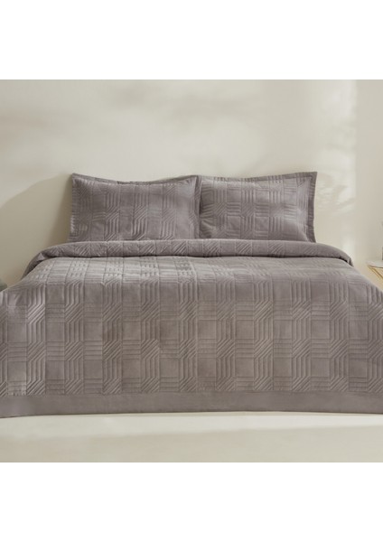 Sally Tek Kişilik Yatak Örtüsü Seti Gri