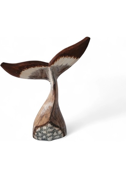 Balık Kuyruğu Sedefli Tahta Biblo Büyük