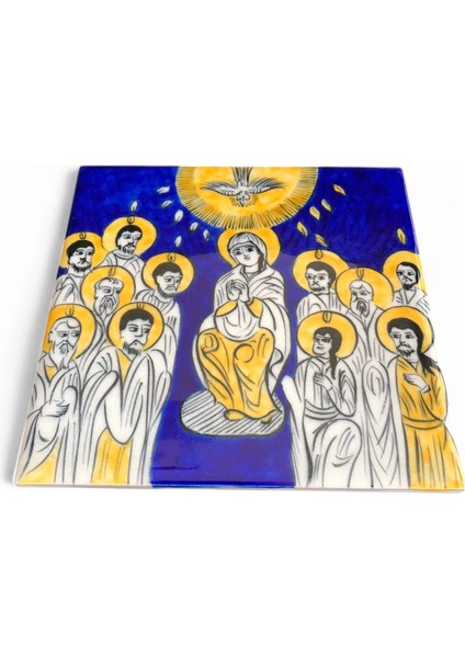 Isa Mesih'in Ölülerden Dirilişi 20X20 cm El Boyama Iznik Çini Karo fırsatları