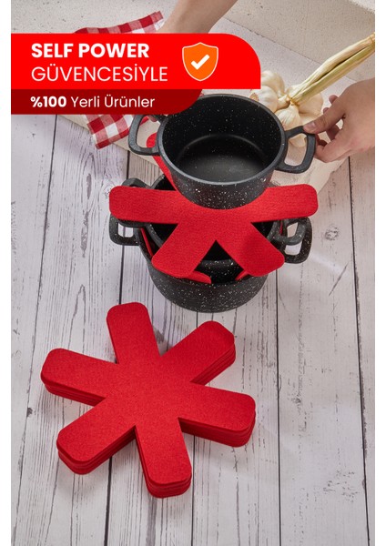 Kalın Tencere,tava & Borcam Koruyucu Çizdirmez Elyaf Keçe 6'lı Set 30X30 cm Tava Çizdirmez