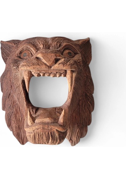 Kükreyen Aslan Ahşap Maske
