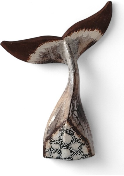 Balık Kuyruğu Sedefli Tahta Biblo Orta