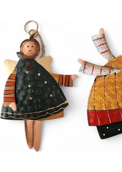 Ikili Metal Melek Yılbaşı Süsü fiyatları