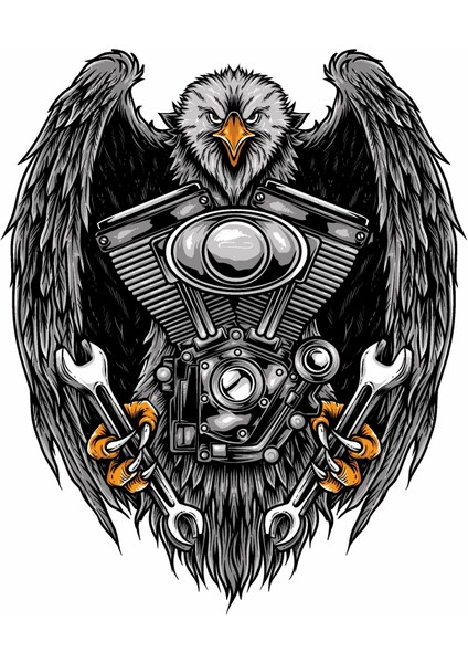 Kartal V Motor Beşiktaş Harley Sticker Araba Oto Motosiklet Karavan Sticker 00369