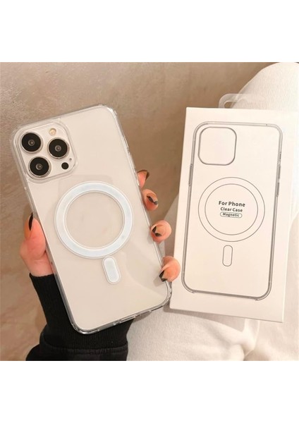 iPhone 15 Pro Max Uyumlu Şeffaf Kablosuz Wireless Şarj Özellikli Kılıf 15 Pro Max (6.7') Şeffaf Silikon 0.2mm Wireless Clear Kılıf, Transparent iPhone 15 Pro Max Kılıfı Şeffaf