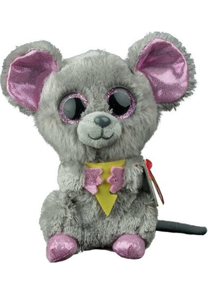 Ty 36192 - Squeaker - Maus Mit Käse, Glitzeraugen, Glubschi's, Beanie Boo's, 15 cm