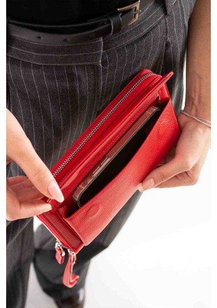 West Polo Kırmızı Hakiki Deri Cüzdan El Çantası fiyatları
