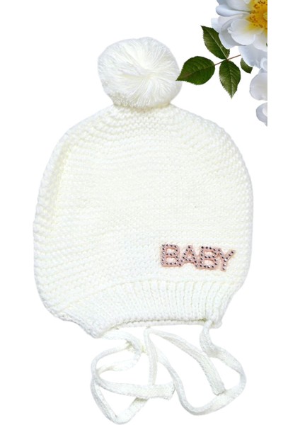 Baby Taşlı Kız Bebek Triko Bere