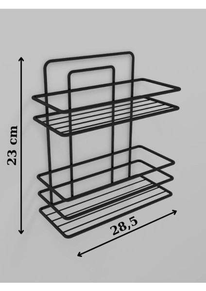 Yapışkanlı 2 Katlı Banyo Rafı Duş Şampuanlık Duvar Düzenleyici Organizer