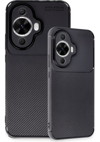 Huawei Nova 12S Uyumlu 3D Kamera Korumalı Karbon Leke Tutmaz Darbe Emici Kılıf