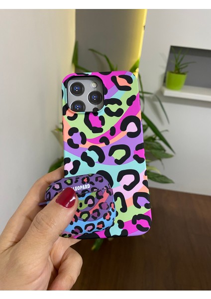 Iphone Pro/pro2 Nesil Uyumlu Koruyucu Bluetooth Kulaklık Kılıfı Leopar Renkli Figürlü