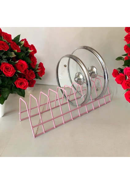 Tabaklık Rafı- Tencere Kapak Düzenleyici-Tabak Kurutmalık -10 Bölmeli Krem Stand