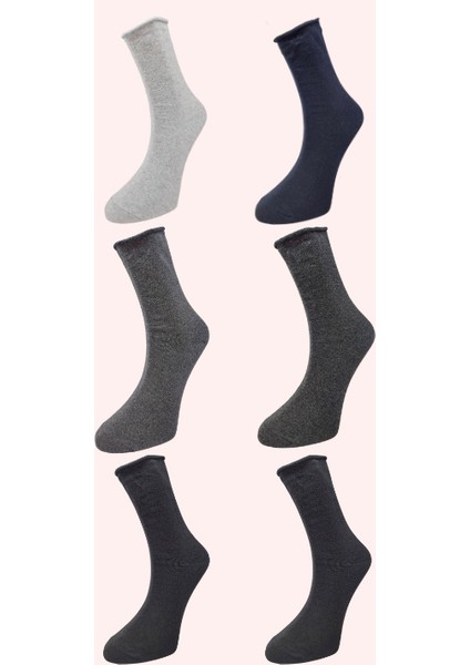 Unisex 6 Çift Pamuklu Lastiksiz Esnek Ayağı Sıkmayan Şeker Çorabı