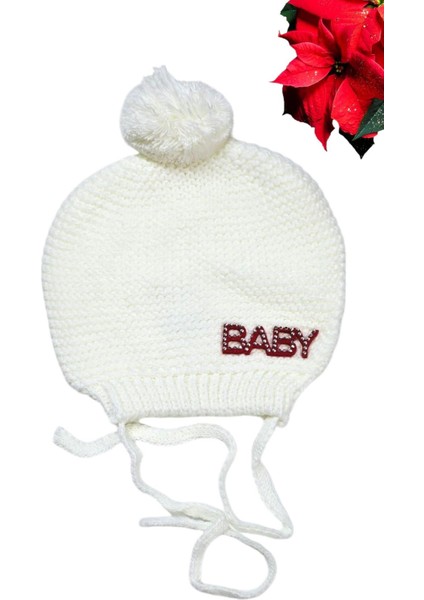 Baby Taşlı Kız Bebek Triko Bere ST08334