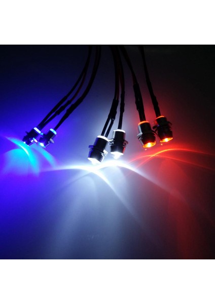 6 / Set LED 3mm + 5mm Yükseltme 1/10 1/12 Rc Elektrikli (Yurt Dışından)