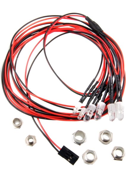 6 / Set LED 3mm + 5mm Yükseltme 1/10 1/12 Rc Elektrikli (Yurt Dışından)