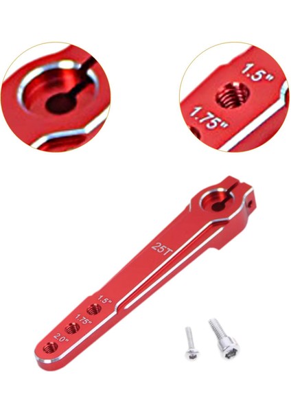 25T Servo Kol Evrensel Anodize Yüzey Rc Servo Rc Uçak Uçak Kırmızı (Yurt Dışından)