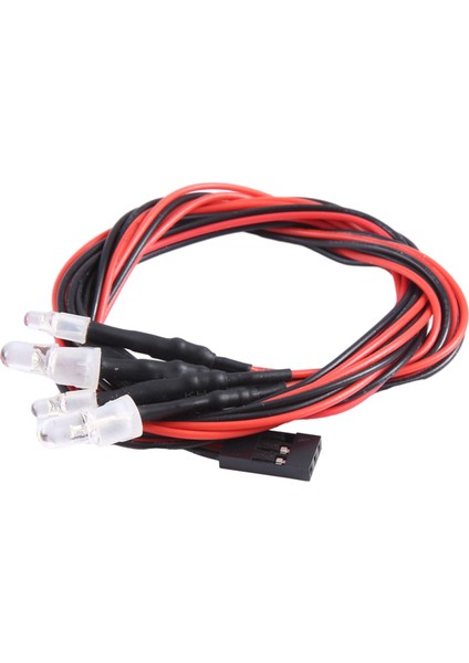 4 Rc LED Işık Kiti Için 1/10 Rc Araba Kamyon Paletli Rc Modeli Drift Araba Far Arka Lambası, 5mm ve 3mm, Beyaz Kırmızı (Yurt Dışından)
