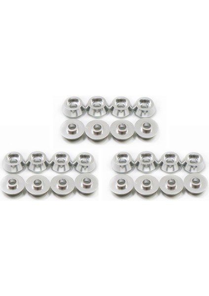 24 Adet Metal Biyel Vida Contası Pul Yıkayıcı Dinlenme C14 C24 C34 C44 Mn D90 D91 D99S Rc Araba, Gümüş (Yurt Dışından)