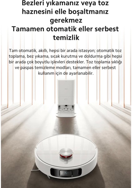 Premium Robot Vacuum X10+ Plus Çöp Istasyonlu Halı Tanıma Fonksiyonlu Akıllı Robot Süpürge | Hepa Filtreli | Kendi Kendini Temizleme, Boşaltma, Kurutma ve Su Doldurma | Onerous Lambader Hediye