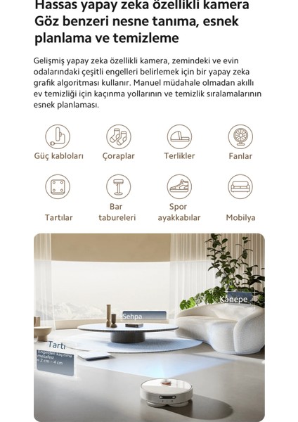 Premium Robot Vacuum X10+ Plus Çöp Istasyonlu Halı Tanıma Fonksiyonlu Akıllı Robot Süpürge | Hepa Filtreli | Kendi Kendini Temizleme, Boşaltma, Kurutma ve Su Doldurma | Onerous Lambader Hediye