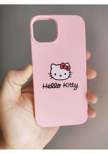 iPhone 14 Pro Max Hello Kitty Tasarım Pembe Lansman Telefon Boyun Askılı Set Kılıf