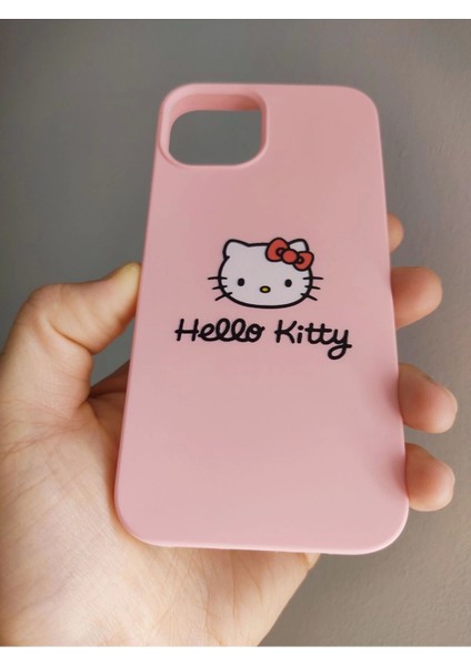 iPhone 14 Pro Max Hello Kitty Tasarım Pembe Lansman Telefon Boyun Askılı Set Kılıf