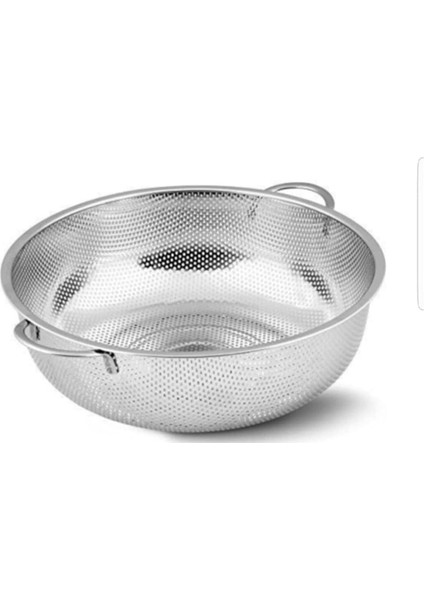 Tekno Trust Paslanmaz Çelik Makarna Süzgeçi 26 cm Metal Kulplu Kevgir