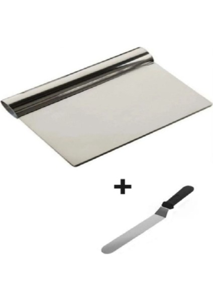 Çelik Spatula ve Kazıyıcı 2'li, Bej Renk, Dayanıklı ve Şık Tasarım